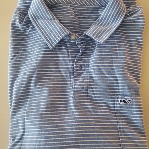Vineyard Vines cotton shirt size XL blue/white stripe